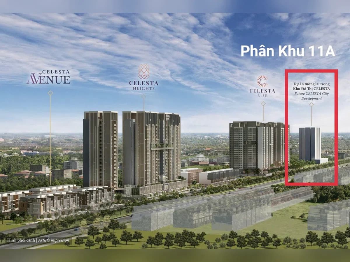 Phân khu 11A cạnh Celesta Avenue, Celesta Heights và Celesta Rise trong khu đô thị Celesta City