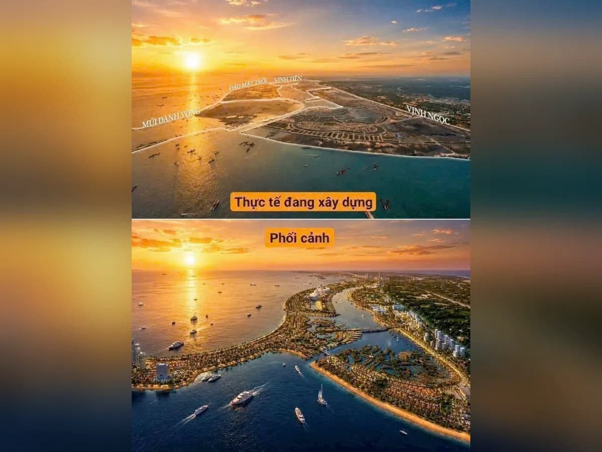 Đảo Mặt Trời The Grand Island Vinhomes Cần Giờ: công trường lấn biển Khu D và phối cảnh hoàn thiện