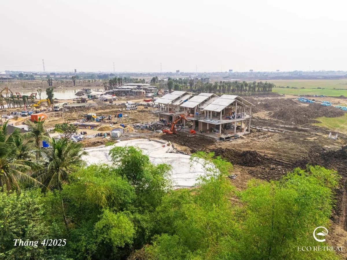 Ảnh Eco Retreat thời điểm khởi công năm 2025 nhìn từ trên cao