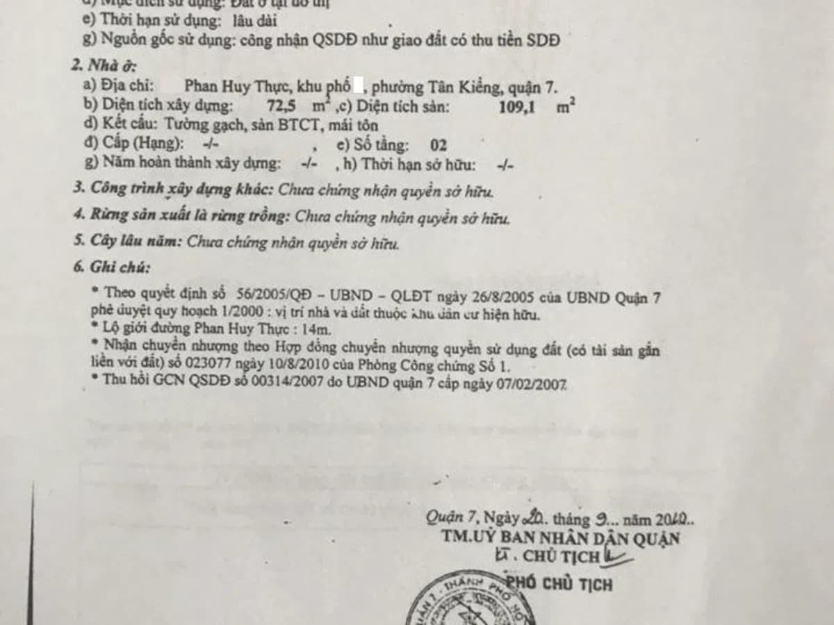Cần bán căn nhà mặt tiền 16m, Phan Huy Thực, Q.7