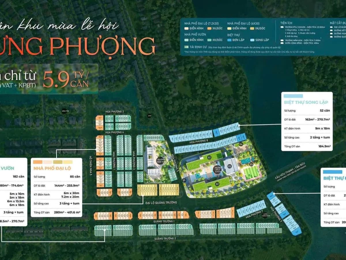 Mặt bằng phân khu Mùa Lễ Hội và Rừng Phượng