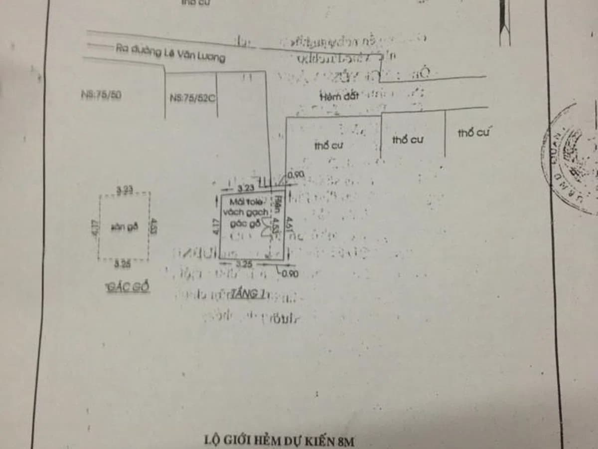 Bán nhà hẻm 95 Lê Văn Lương, giá rẻ, nhà 1 lầu, sân thượng, LH 0909477288