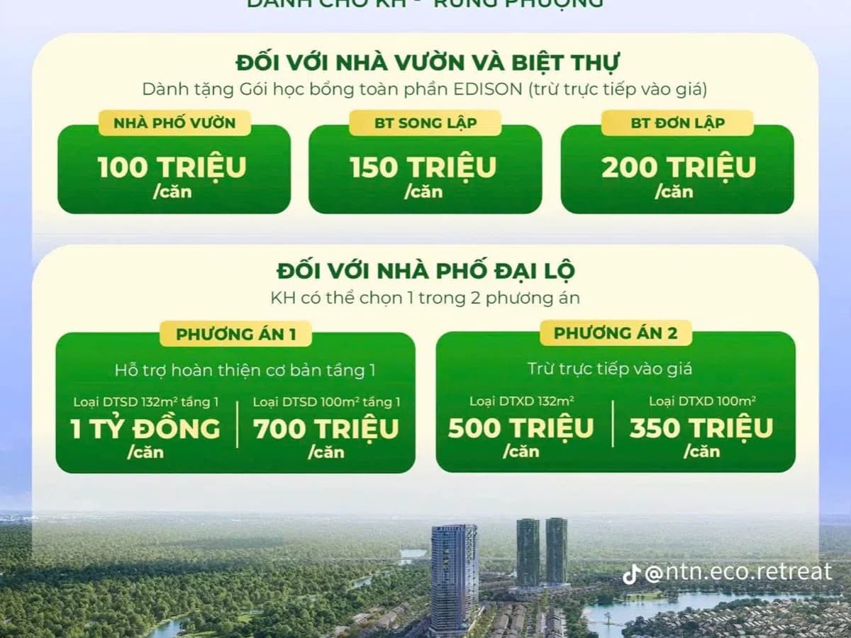 Banner quà tặng dành cho khách hàng phân khu Rừng Phượng