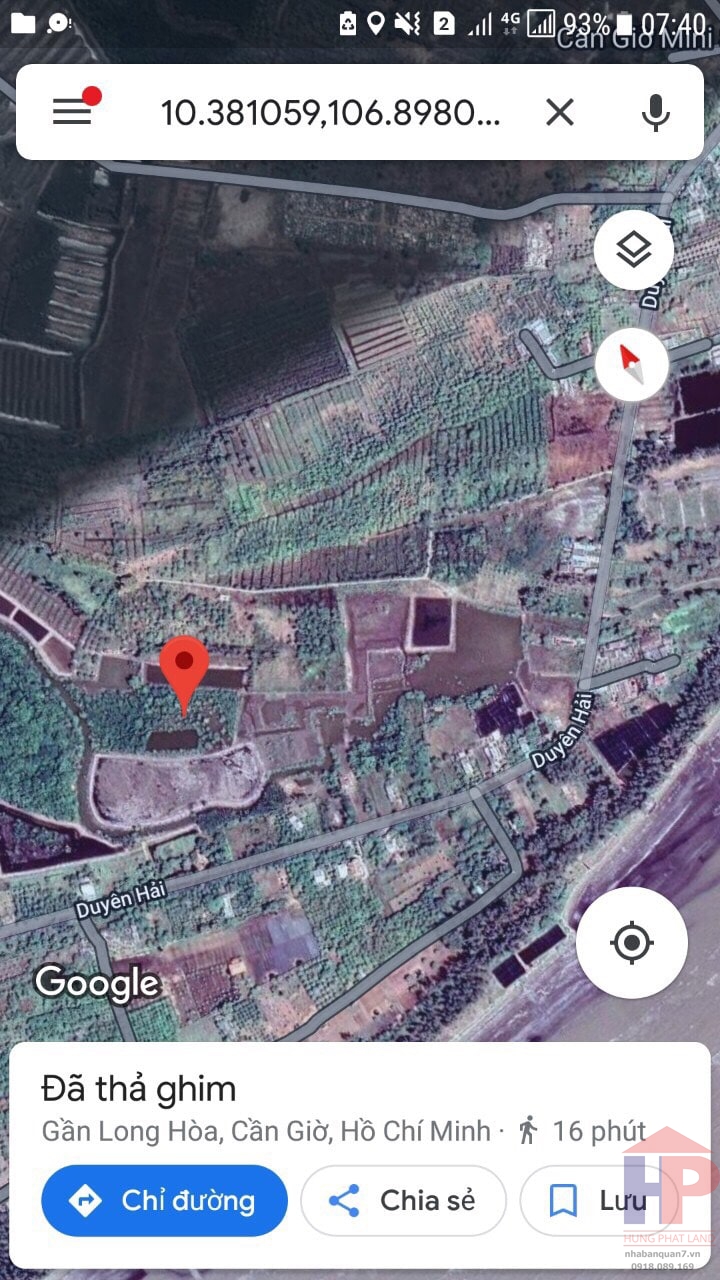Bán đất xã Long Hòa huyện Cần Giờ, DT 6000m2, giá 3.5Tr/m2