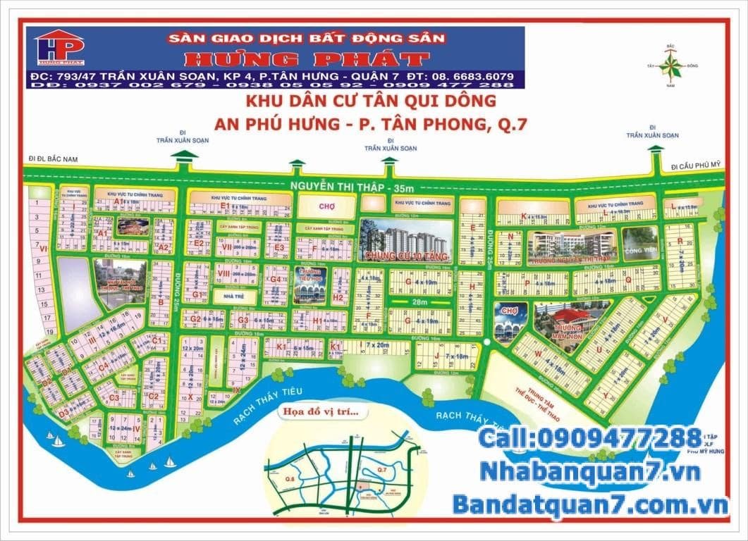 Bán gấp căn biệt thự view sông đường số 44 trong KDC An Phú Hưng p. Tân Phong Quận 7. DT: 7x18m. Giá: 22.5 tỷ, LH: 0913999003